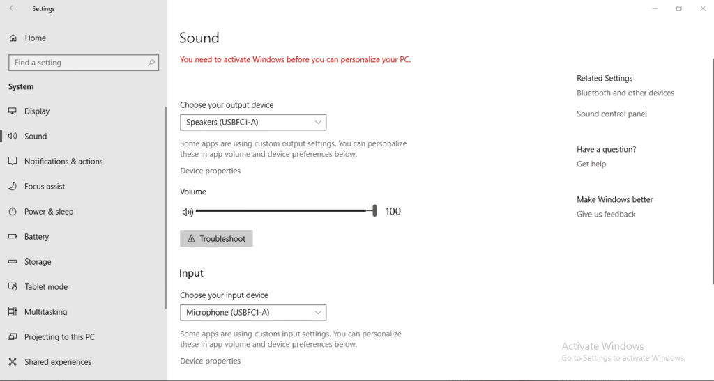 Screenshot of services.msc showing "Windows Audio" service properties.